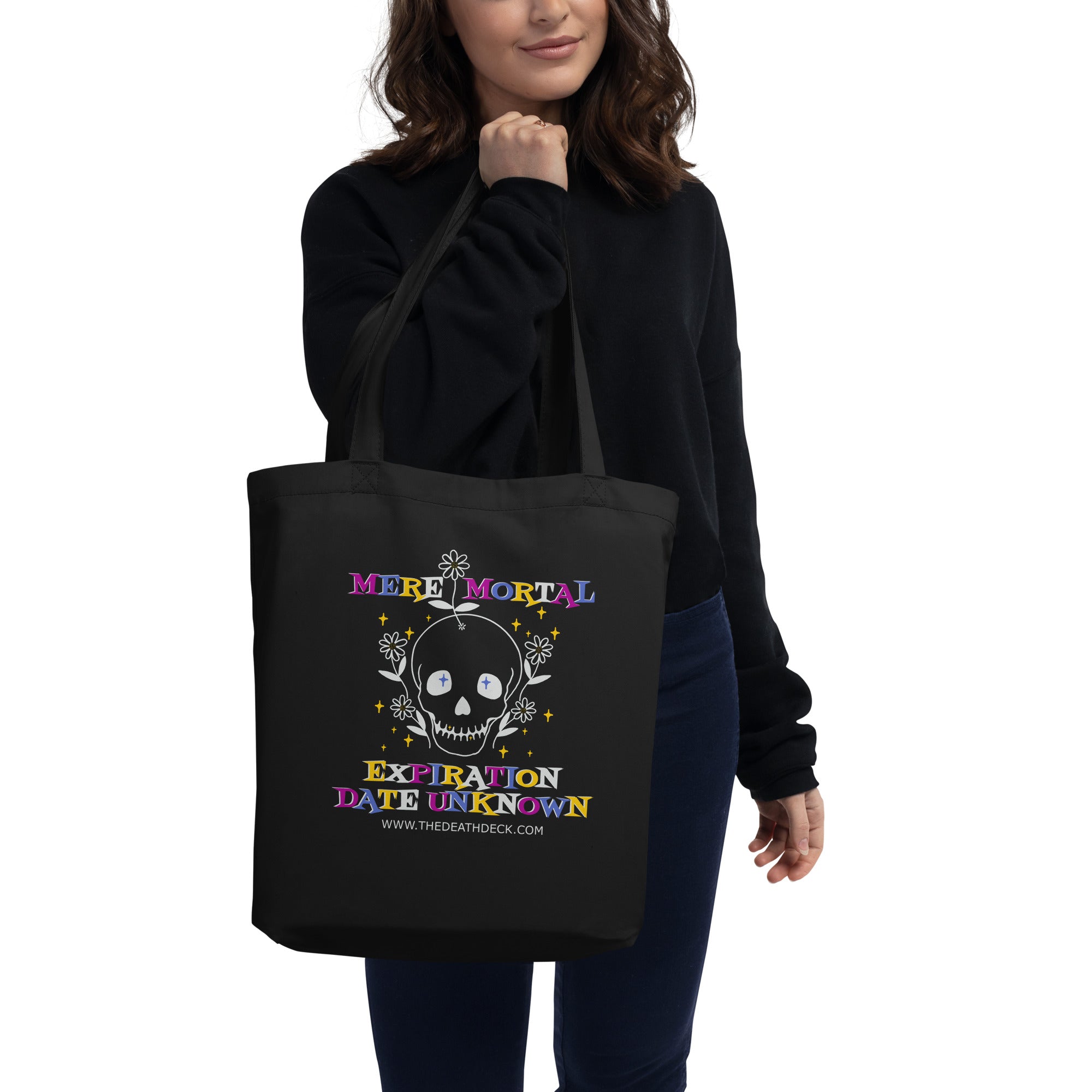 Mere Mortal Eco Tote Bag- black