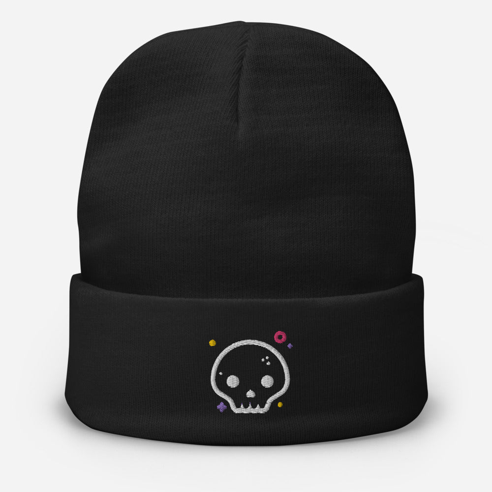 Embroidered Skully Beanie – The Death Deck